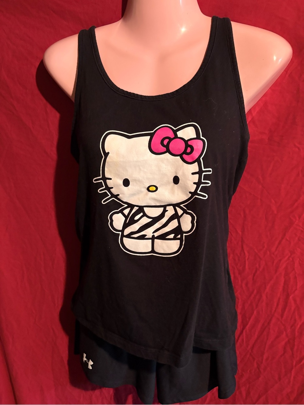 Hello Kitty Black Womens Tank Top